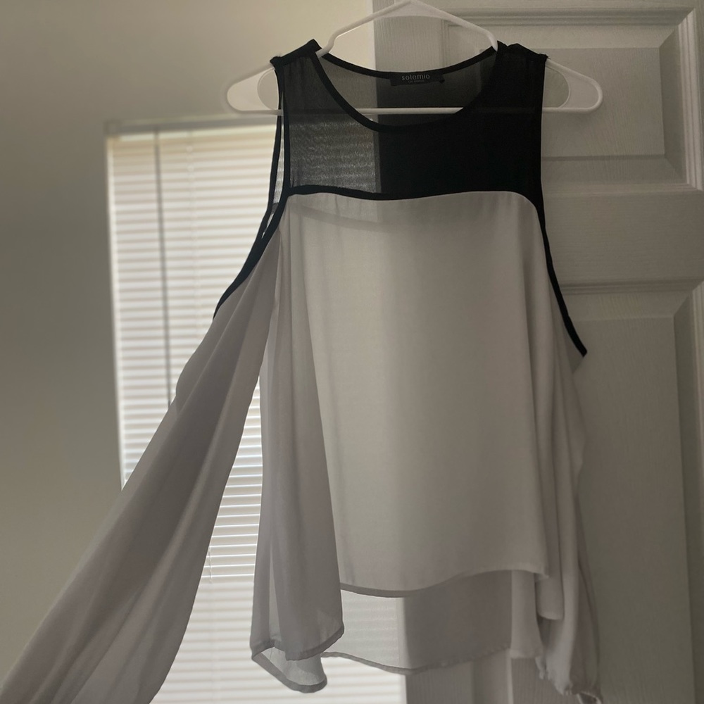 Off Shoulder Sheer Blouse